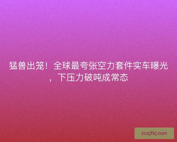 猛兽出笼！全球最夸张空力套件实车曝光，下压力破吨成常态