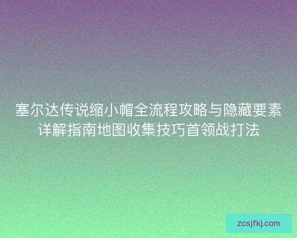 塞尔达传说缩小帽全流程攻略与隐藏要素详解指南地图收集技巧首领战打法